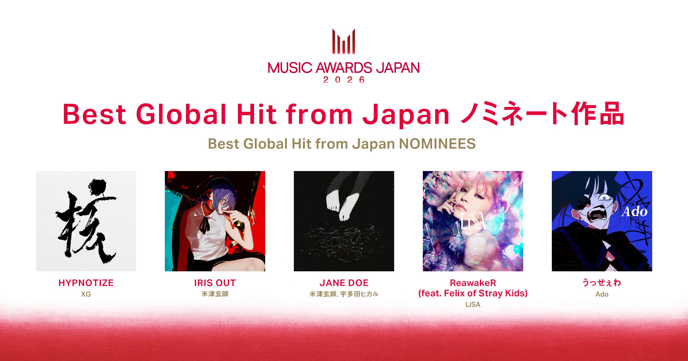 BEST GLOBAL HIT FROM JAPAN Nominees