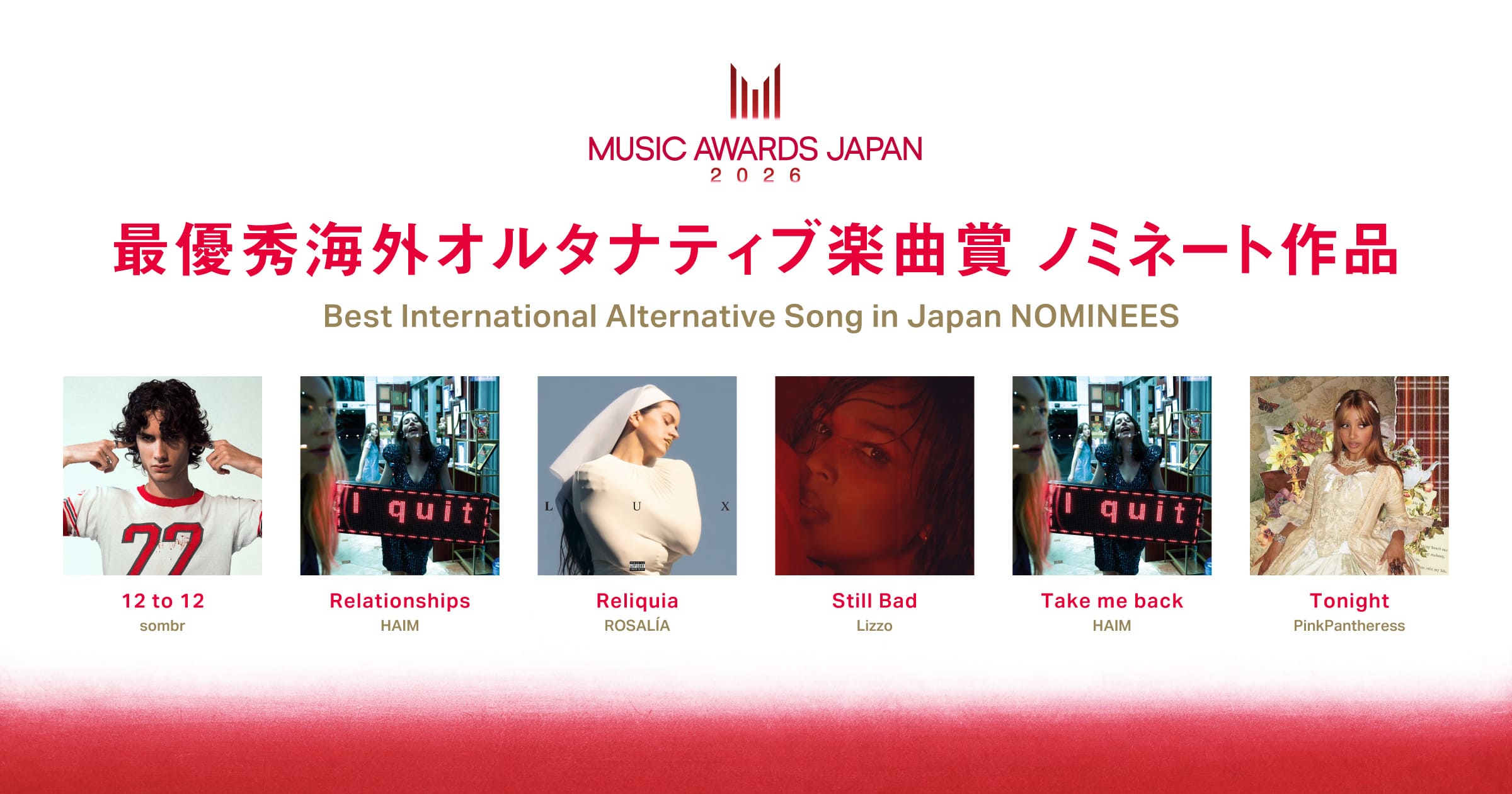 Best International Alternative Song in Japan Nominees