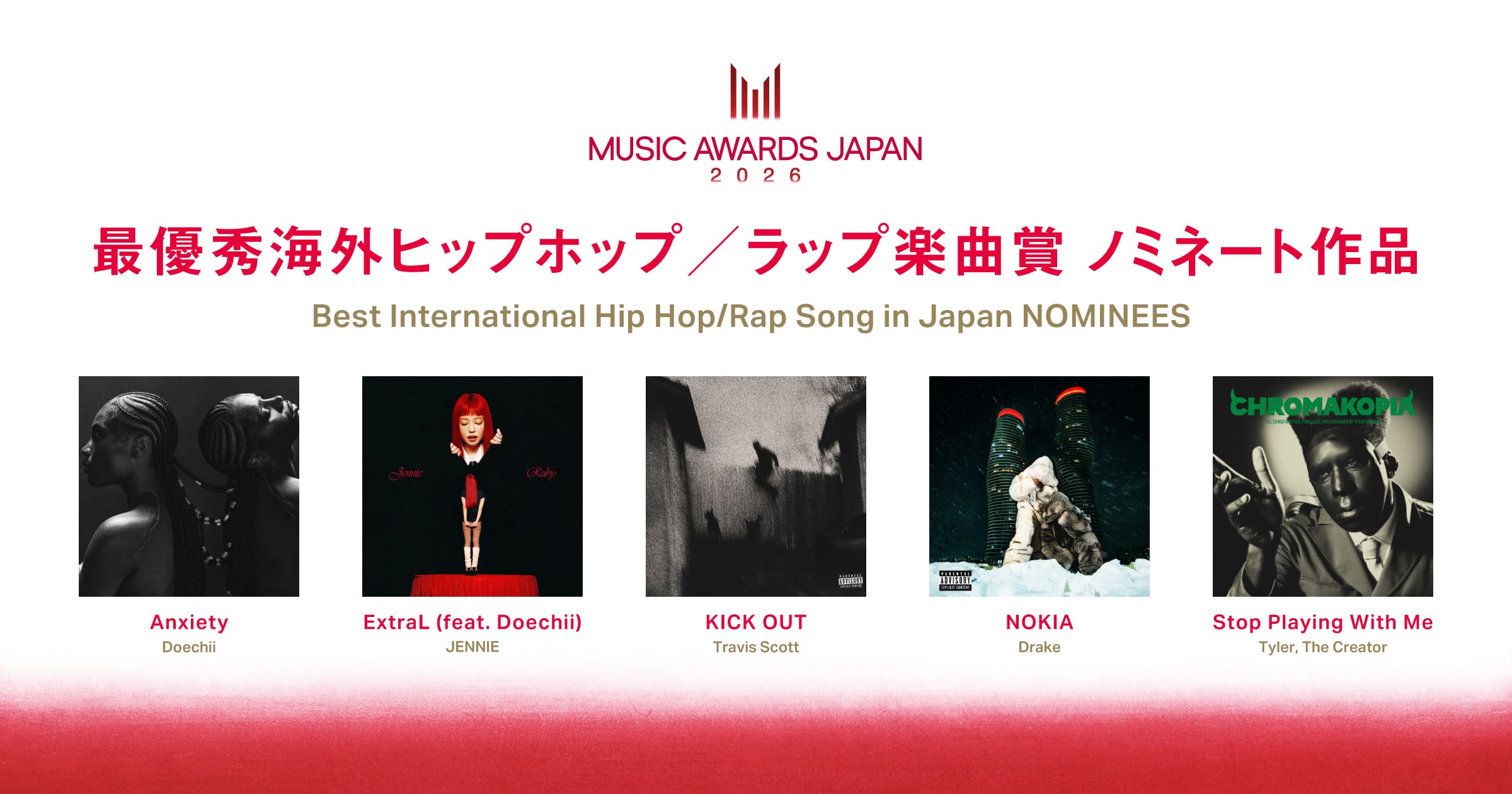 Best International Hip Hop/Rap Song in Japan Nominees