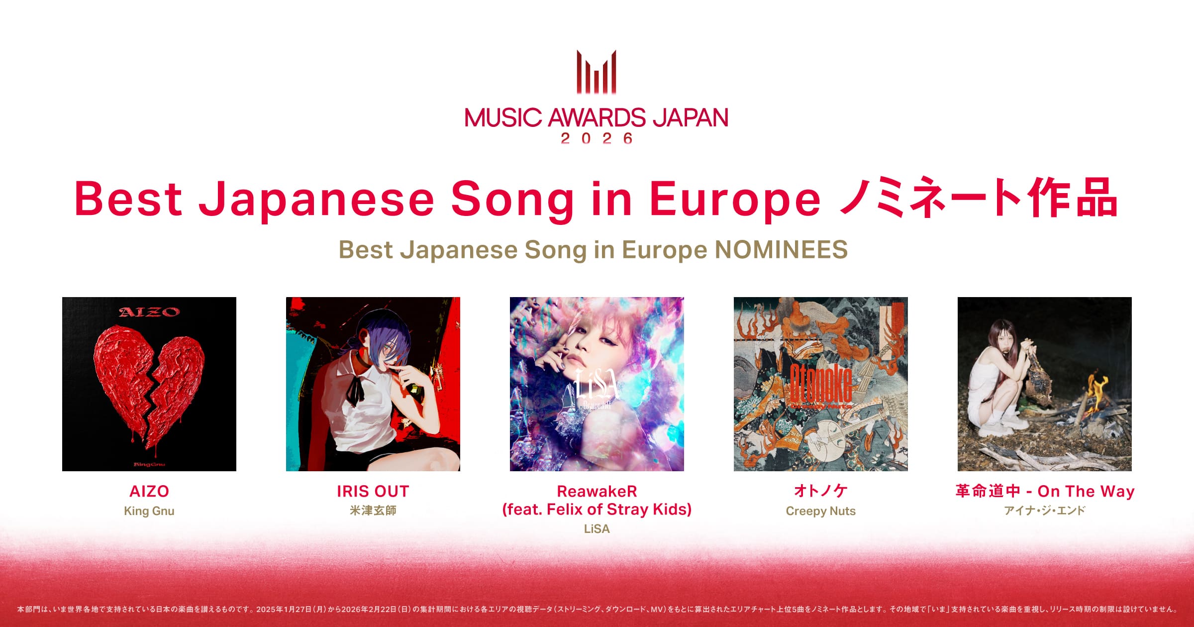 Best Japanese Song in Europe Nominees
