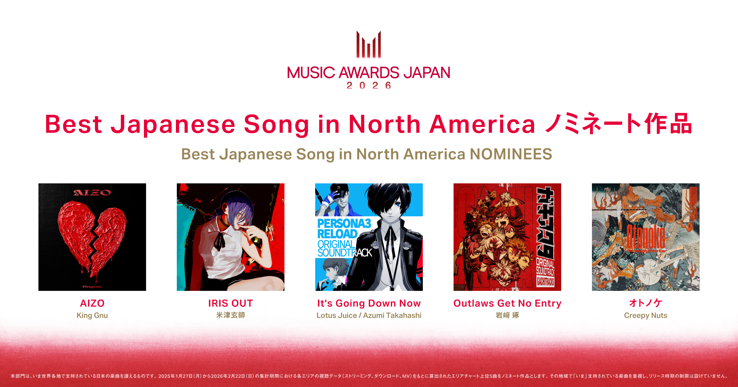 Best Japanese Song in North America Nominees